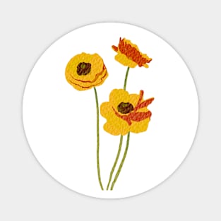 Yellow Ranunculus in Colorist style Magnet